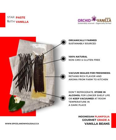 Indonesian Vanilla Beans Gourmet Grade-A For Extract And Baking By Weight (1/4 Lb (Pack of 1)) - Buy Online on GoSupps.com