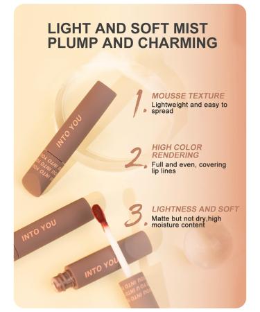 INTO YOU Matte Velvet Lipstick - Lightweight Non-Stick Lip Gloss for Smooth, Long-Lasting Wear | E06 - Buy Online on GoSupps.com