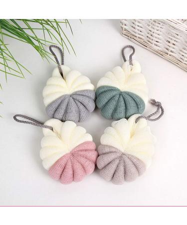 Healifty Soft Mesh Pouf Set - 4pcs Double Color Bath & Shower Balls | Soft Sponge Shower Pouf for Spa Experience - Buy Online on GoSupps.com