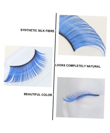 FRCOLOR Blue Long Eyelashes - 2 Pairs Fluffy Cosplay & Halloween False Lashes for Adults | Performance & Costume Eyelash Extensions - Buy Online on GoSupps.com