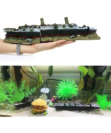 Fazhongfa Aquarium Titanic Shipwreck Decorations - Resin Wreck Ship Fish Tank Decor for Betta | Style_5 - Buy Online on GoSupps.com