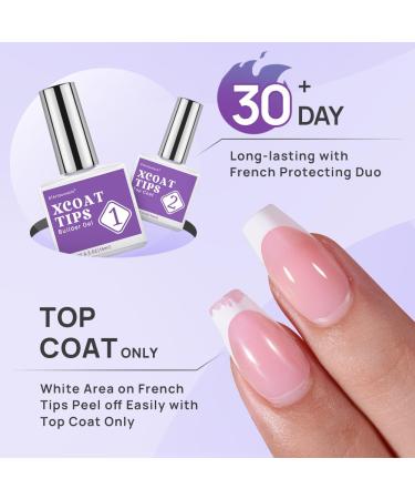 btartboxnails XCOATTIPS French Protecting DUO Builder Gel & Top Coat Set - No More Chipping For Flawless French Tips - Buy Online on GoSupps.com