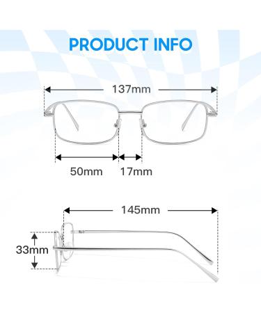 Siphew Blue Light Filter Glasses for Women & Men | Anti-Blue Light Gaming Glasses | Stylish Silver PC Glasses - Buy Online on GoSupps.com
