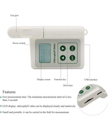 Chlorophyll Detector Multifunctional Plant Chlorophyll Meter Digital Test Meter with LCD Display Testing Plant Chlorophyll/Nitrogen/Temperature/Humidity Tool Measuring Area 2 * 2mm - Buy Online on GoSupps.com