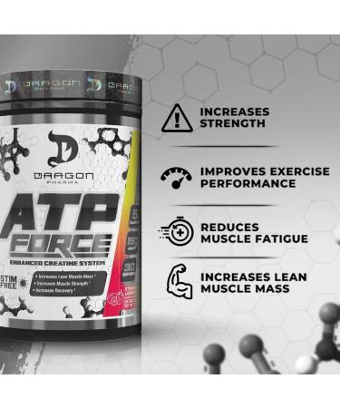 DRAGON PHARMA ATP Force Enhanced Creatine System Stim-Free Increase Lean Muscle Mass & Recovery 5 Grams of CreaPure Improves Blood Flow (30 Servings Unflavored) - Buy Online on GoSupps.com