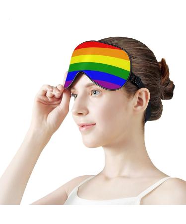 Rainbow LGBT Pride Flag Sleep Mask - Adjustable Eye Cover for Sleeping and Travel - Buy Online on GoSupps.com