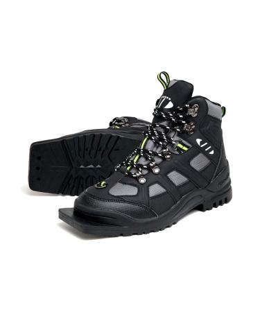 WHITEWOODS Junior 301 75mm XC Touring Cross Country Adventure Insulated Ski Boots Black/Green 35