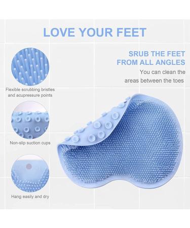 Wall-Mounted Shower Foot & Back Scrubber with Suction Cups - Silicone Bath Massage Cushion Brush for Gentle Exfoliating - Gray - Buy Online on GoSupps.com