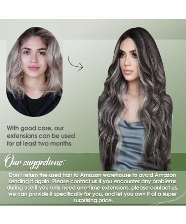 Shop Hetto Balayage Clip-In Extensions - Real Hair Silver #1B/Silver/1B - 120g 55cm - Premium Quality for Stunning Hair Transformations - Buy Online on GoSupps.com