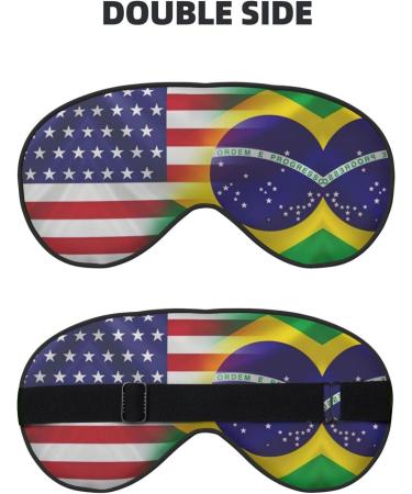 SSIMOO American & Brazilian Flags Soft Sleep Eye Mask - Breathable Eye Patch for Travel & Relaxation | Perfect for Females - Buy Online on GoSupps.com