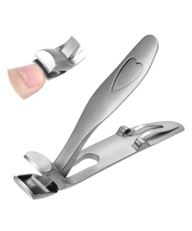 Angled Head Nail Clippers for Seniors Nail Clippers for Thick Nails Toenail Clippers for Thick Nails Premium Steel Nail Cutter Toe Nail Clippers for Men and Women Silver