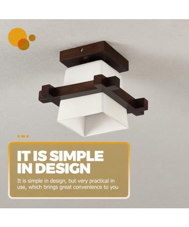 Hemobllo Solid Wood Ceiling Lamp Ceiling Hanging Light Hanging Lamp Pendant Light LED Wall Lamp Coffee Glass - Buy Online on GoSupps.com