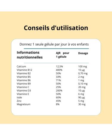 Multivitamins and Minerals for Children - 60 Days - 12 Vitamins and Minerals - Vitamins D C B12 B6 - Immunity Defenses Growth - From 1 Year 1 - Argalys - Buy Online on GoSupps.com