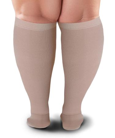 Blu Horn Knee-High Compression Stockings 20-30 mmHg - XL Beige for Pain Relief & Improved Blood Circulation - Buy Online on GoSupps.com