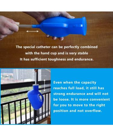 Urinals for men Men's urinal with hand-held portable urine cup 2000 ml urinal bottle catheter male urinals for elderly bedridden hospital beds wheelchair (BLUE) - Buy Online on GoSupps.com