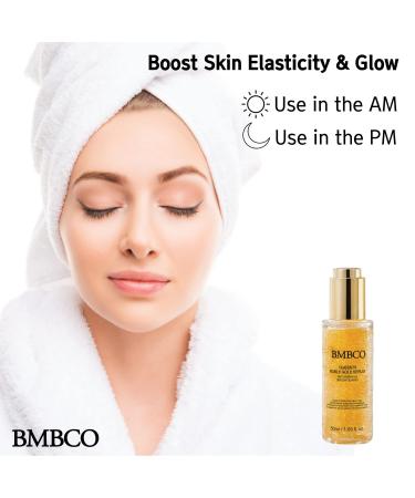 24K Liquid Gold Serum - Anti Aging Wrinkle Facial Skin Care Collagen Booster with EGF Peptides & Niacinamide for Brightening & Tightening - Buy Online on GoSupps.com