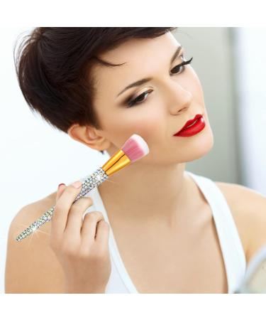 13 Pieces Rhinestone Makeup Brushes Set Bling Crystal Professional Face Cosmetics Blending Liquid Foundation Powder Concealer Eye Shadows Make up Beauty Tool Glitter with Holder (Silver) Silver Pink - Buy Online on GoSupps.com