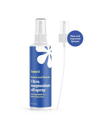 ASUTRA Ultra Topical Magnesium Oil Spray with OptiMSM 4 Fl Oz | Rapid Absorption | Odorless & Non-Greasy - Buy Online on GoSupps.com