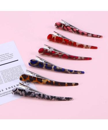 Lurrose 6-Piece Large Duck Beak Hair Clips - Leopard Pattern Alligator Clips for Women & Girls - Random Colors - Stylish & Durable Hair Accessories - Buy Online on GoSupps.com