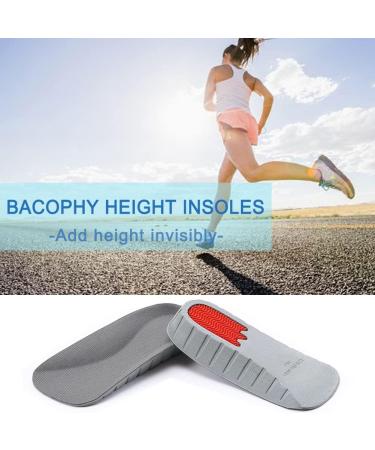Bacophy Height Increase Insoles - Invisible Shoe Lifts for Men & Women Shock Absorption Arch Inserts 2.5cm Heel Cushion Pads (Grey - Buy Online on GoSupps.com