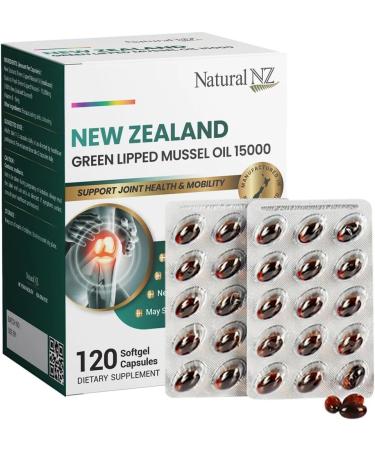 Natural NZ Green Lipped Mussel Oil 15000 120 Softgel Caps (3) - Buy Online on GoSupps.com