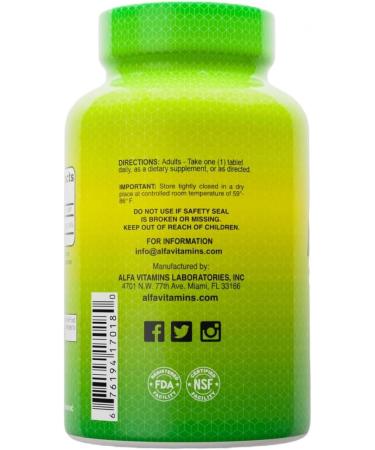 ALFA VITAMINS Folic Acid 800 mcg Prenatal Supplement Supports Cardiovascular Health Body & Brain Functions Red Blood Cell Formation & Healthy Fetal Development Dietary Supplement 100 Tablets - Buy Online on GoSupps.com