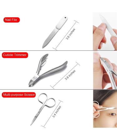 Glamne Manicure Pedicure Set Tools Professional Stainless Steel Nail Care Kits with Holographic Travel Case(Purple) - Buy Online on GoSupps.com