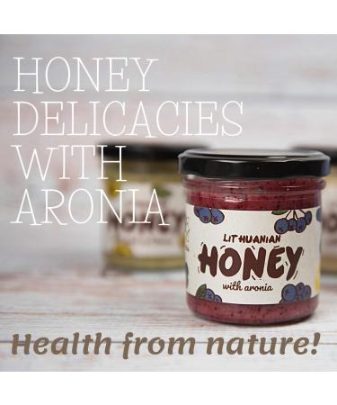 Pure raw honey with organic wild flower chokeberry 100% natural 170g unfiltered unheated from bees fed sugar free with strong - Buy Online on GoSupps.com