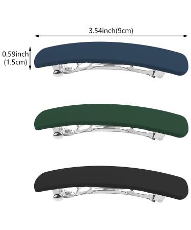 3 Pcs Matte French Hair Clips Set - Strong Hold Vintage Barrettes for Women and Girls - Blue, Green, Black - Buy Online on GoSupps.com