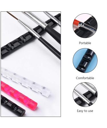 Lurrose 5pcs Nail Art Pen Rack Holder - Black Nail Brush & Polish Pen Rest for Perfect Nail Design - Buy Online on GoSupps.com