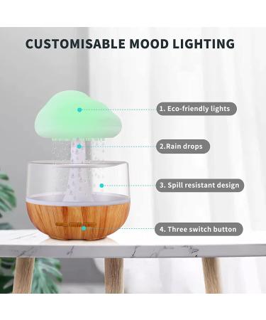 Zen Raining Cloud Night Light & Essential Oil Diffuser - Micro Humidifier for Relaxing Sleep & Stress Relief - Buy Online on GoSupps.com