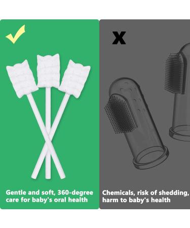 Uooker Baby Toothbrush 30 Pcs - Disposable Soft Gauze Infant Oral Cleaner for Baby's First Toothbrush | Gentle Dental Care Stick for Mouth & Gum Cleaning - Buy Online on GoSupps.com