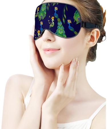 Peacock Design Sleep Mask | Adjustable Strap Eye Cover for Men and Women | Blocks Light for Restful Sleep and Travel - Buy Online on GoSupps.com