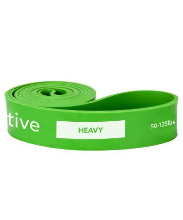 3DActive Pull Up Assist Band - Resistance Band for Strength Training Powerlifting Body Stretching CrossFit. Free Exercise Guide. #4 Green - 50 to 125 Pounds (1.75 *4.5mm) - Single Band