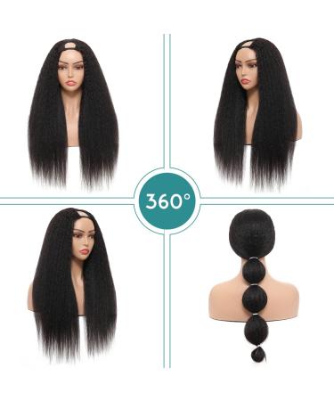 12 Kinky Straight U Part Wig for Black Women | Remy Human Hair Extension | Italian Half Wig Clip Ins | Yaki Straight UPart Wig - Buy Online on GoSupps.com