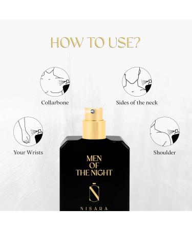 Nisara Men of the Night Perfume for Men - 50 ml | Long Lasting Eau De Parfum | Premium Perfume | Citrus-Chypre-Musky Fragrance | With Bergamot Lemon Orange Amber Wood Leather| EDP Scent for men - Buy Online on GoSupps.com