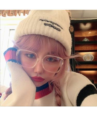 BIGGY Oversized Blue Light Blocking Glasses - Ultralight Anti Eyestrain Nerd Frames for Men & Women | Reduce Eye Strain for Reading TV Computer & Gaming | Anti-UV Rectangle Pink - Buy Online on GoSupps.com