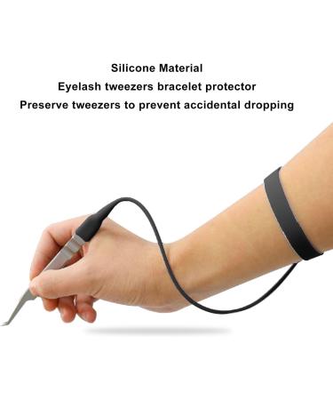 Tweezer Protector Anti Static Silicone Portable Soft Flexible Tweezer Holder Lash Bracelet Skin Friendly for Salon (Black) - Buy Online on GoSupps.com