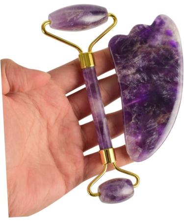 WOONEKY 2pcs Eye Beauty Roller Jade V Face for Natural Stone Face Roller Body Skin Scraping Massage Scraper Facial Massage Tool Face Roller Skin Care Scraping Tablets Eyes 14.5x5.5cm Assorted Color - Buy Online on GoSupps.com