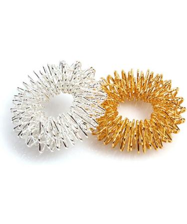 Winwinfly Acupressure Ring - Silver Finger Massage Ring for Stress Relief | Acupressure Rings for Wrist & Relaxation - Buy Online on GoSupps.com