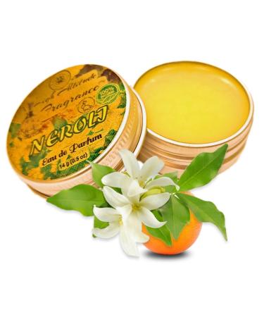 NEROLI Perfume - Eau de Parfum - Solid Balm - Natural Essential Oils Aromatherapy Fragrance (Orange Blossoms Citrus Aurantium Tuberose Mandarin Narcissus Cassie) Travel Size Party Gifts - 0.5oz