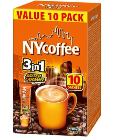 Coffee Bundle Consisting of NY Coffee 3 in 1 Salted Caramel 10 Sachets x2 & Vanilla 10 Sachets x2 (4 Pack) - Buy Online on GoSupps.com