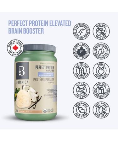 Botanica Vegan Protein Powder for Brain Booster | Vanilla Superfood Protein Powder 606g | Organic Plant-Based with Lion's Mane Mushroom Rhodiola & B Vitamin Complex | Brain Support | No Gluten Dairy Stevia or Added Sugar | 14 Servings - Buy Online on GoSupps.com