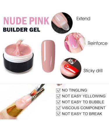 15ml Light Pink Glitter Builder Gel for Nail Repair & Extension - UV/LED Strengthening Formula for Split Nails Protection - Buy Online on GoSupps.com