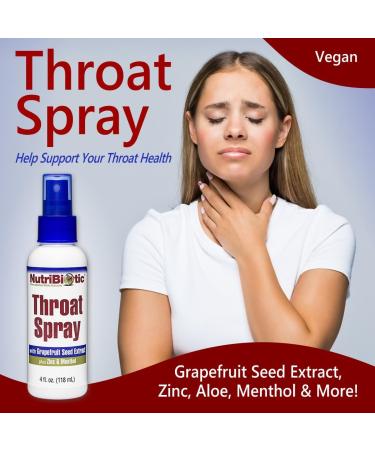 NutriBiotic Throat Spray with GSE 4 Fl. Oz | Gentle and Soothing Sore Throat Support with Grapefruit Seed Extract Zinc & Menthol | Alcohol Free & Non-Medicated (Pack of 2) 4 Fl Oz (Pack of 2) - Buy Online on GoSupps.com