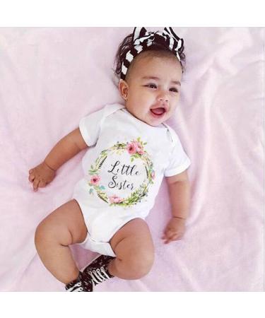 BOBORA Baby Girls Cotton Sisters Brothers Matching Rompers with Shirts 0-7Years - A Little Sister (6-12 Months) - Buy Online on GoSupps.com