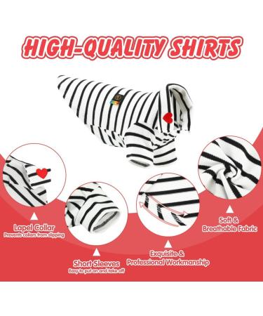 EMUST Soft & Breathable Striped Dog Shirt for Small Medium Dogs - Boy Girl Puppy Clothes with Polo Collar & Sleeves - Teacup Chihuahua Yorkie T Shirt (S Small, White Stripes) - Buy Online on GoSupps.com