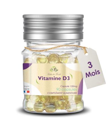 Herbes du Monde - Vitamine D3 Healthy - 90 G lules - Compl ment Alimentaire 100% Naturel - Soutien Immunitaire Sant Osseuse Absorption Calcium - nergie Bien- tre - 1 boite