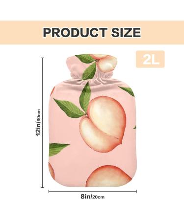 Hot Water Bottle with Cover - Pink Peaches 2L | Pain Relief for Headaches & Back Pain - Buy Online on GoSupps.com