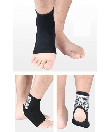 Ankle Brace for Heel Pain & Sprains - Comfortable Compression Support for Men & Women | Adjustable Bandage | Size L Black - Buy Online on GoSupps.com